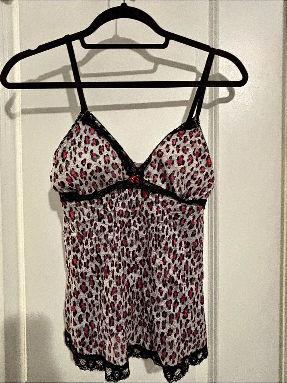 La Senza Animal Print Chemise in Gray & Pink Size Medium